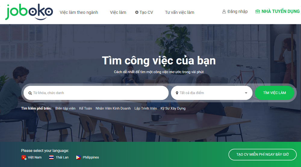 JobOKO là trang web tuyển dụng được phát triển từ tháng 6 năm 2018